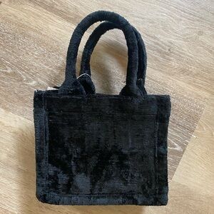 Wolf & Willa Velvet Mini Tote – Black – NWT